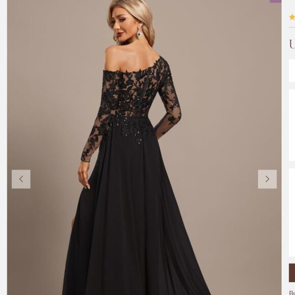 Size 6 Evening Dress, New with tags, Black - Picture 4 of 6